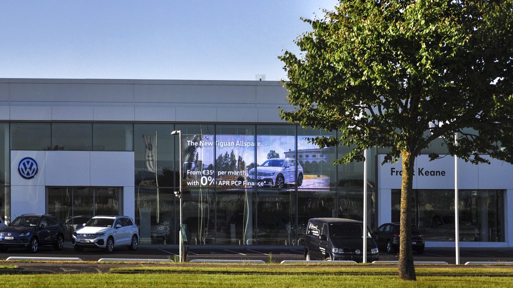 Frank Keane Volkswagen Liffey Valley Dublin Video Wall Smart Digital Signage Ireland
