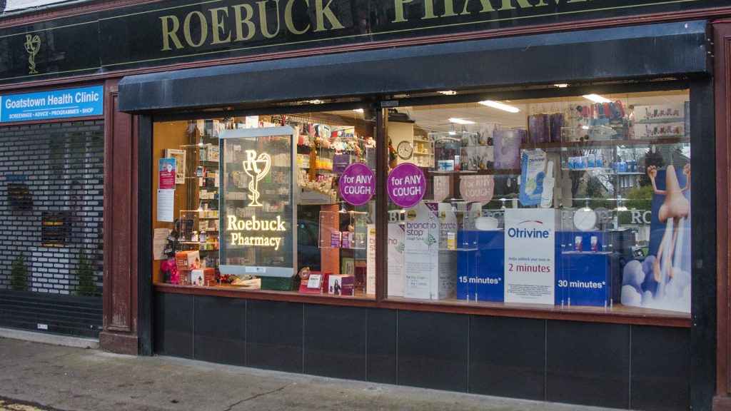 Roebuck Pharmacy Dublin Transparent Digital Poster Smart Digital Signage Ireland