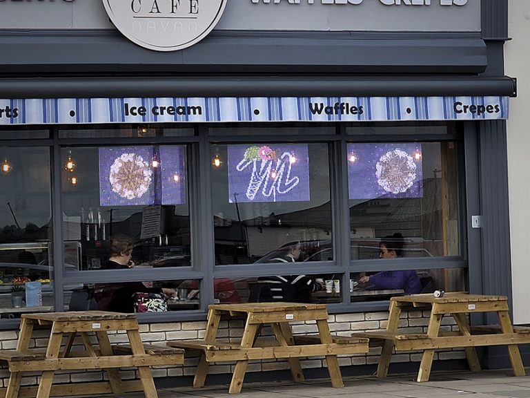 Melt Gelato Navan Transparent Display Video Glass Banner Smart Digital Signage Ireland