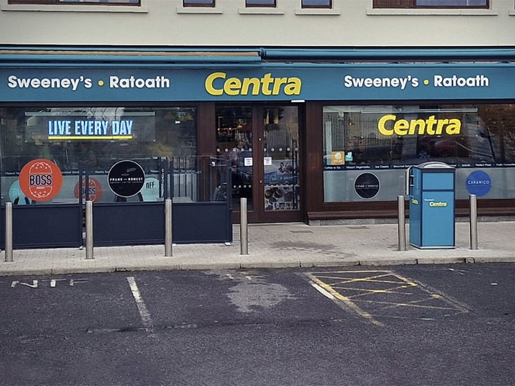 Sweeneys Centra Ratoath Glass Banners Smart Digital Signage Ireland