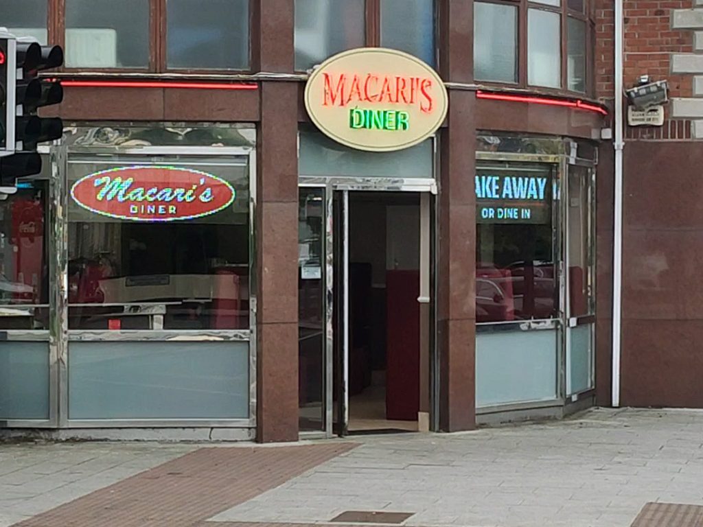 Macaris Diner Ashbourne Meath Glass Banner Smart Digital Signage Ireland