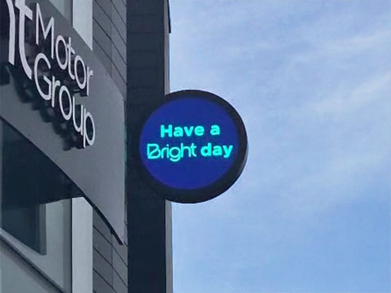 Bright Circular Outdoor sign 2
